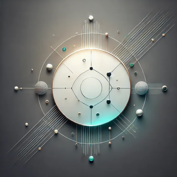 modern illustration of a circle supported by other smaller circles to resemble Unbox Online Group Life mentoring