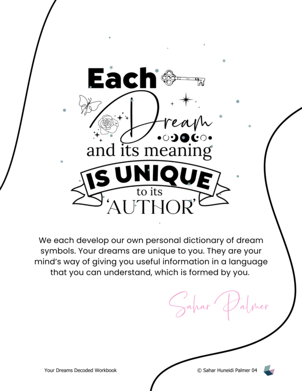 illustrated quotation from Sahar Palmer's illustrated e-book on Your Dreams Decoded